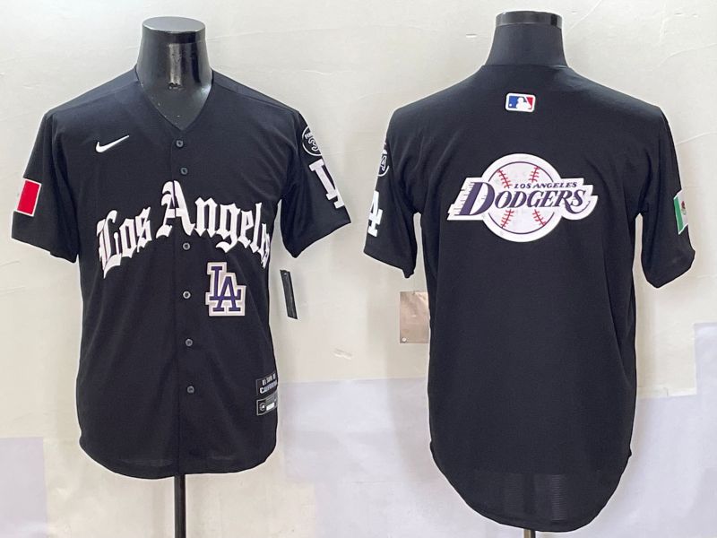 Men Los Angeles Dodgers Blank Black Five generations Joint Name 2025 Nike MLB Jersey style 36